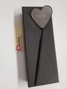 Black White Heart-Shape Stainless Steel Mirror Private Label Sustainable Eyelash Inspection Tool Eyelash Mirrors - Product Image 3