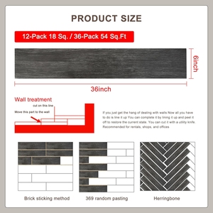 Autocollants en <span class=keywords><strong>PVC</strong></span> vinyle imperméables à effet bois, carreaux de sol autocollants à peler et coller, carreaux de sol en céramique, vente chaude - Product Image 6