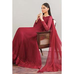 Ensemble en mousseline de soie brodée pour femmes PR-901 - Product Image 4