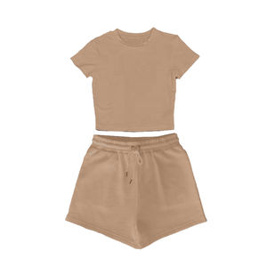 Conjunto de Top corto y pantalones cortos lavanda personalizado para mujer, conjunto informal de dos piezas de verano - Product Image 5