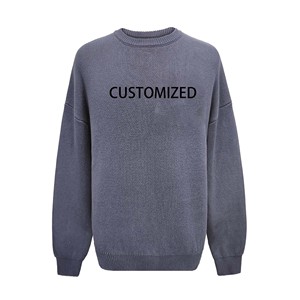 Suéter de algodón OEM y ODM personalizado de fabricante de alta calidad, suéter de punto de cuello redondo de invierno para hombres, diferentes colores y Tallas grandes - Product Image 1