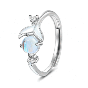 Anillo Ajustable de Plata de Ley con Cola de Ballena Brillante Jeulia, Chapado en Oro Vintage - Product Image 1