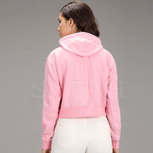 Service OEM directement de l'usine, meilleur matériel, sweats à capuche brodés pour femmes pour l'hiver, haut court à taux réglable pour femmes - Product Image 5