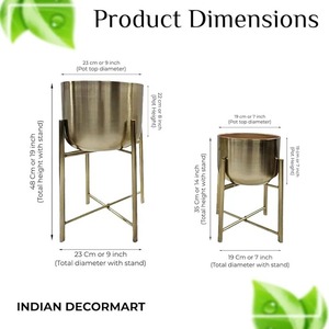 Macetas de interior ecológicas Art Deco modernas, macetas de latón, jarrón de suelo de bronce, decoración de jardín para el hogar, sala de estar y dormitorio - Product Image 5