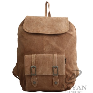 En Cuir Suédé à la main Sac À Dos Élégant Sac À Dos Unisexe - Product Image 1