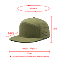 Casquette de golf personnalisée à 7 panneaux avec trous perforés au laser, séchage rapide, respirante, casquette de sport snapback avec logo en silicone