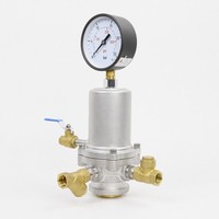 Accélérateur de pression en laiton PN16 DN15 avec manomètre et entrée en acier inoxydable pour système d'irrigation par aspersion