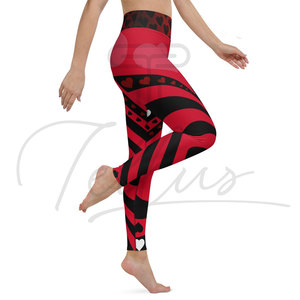 Leggings de yoga pour femmes à taille haute, séchage rapide, couture contrastée, imprimé, spandex/polyester durable, pantalon de sport long pour - Product Image 4