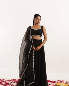 Hilo de bordado Georgette de calidad superior 2025, trabajo Lahenga Choli, increíble estampado de novia, sirvienta de talla grande hecha de viscosa - Product Image 5