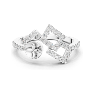 Bague géométrique en diamant de laboratoire pour femme, clarté VVS-VS EF, disponible en or 18 carats, 14 carats, 10 carats et argent 925, rose, jaune - Product Image 1