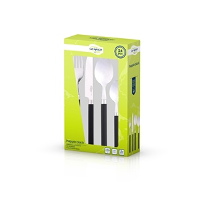 Set di posate in acciaio inossidabile da 24 pezzi, Happy Black - Product Image 2