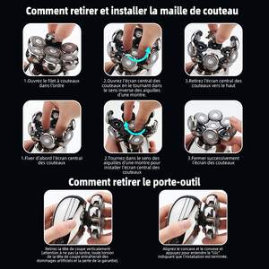 Rasoir Électrique Rechargeable pour Homme 5-en-1 Rotatif, Utilisation Humide/Sèche, Tondeuse Nez, Étanche IPX7, Affichage Numérique - Product Image 4