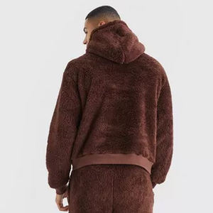 OEM 2025 High Quality <b>Men</b> Fashionable Sweatshirt Casual Loose <b>Sherpa</b> Pullover Oversized <b>Hoodie</b> with Pockets Warm for <b>Men</b> <b>Hoodie</b> - Product Image 6