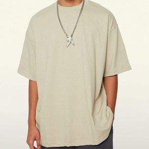 T-shirt ample uni lavande pour homme, été, coupe ample, manches courtes, coton, streetwear - Product Image 3