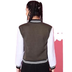 Vente en gros Veste universitaire rayée de haute qualité pour femmes avec logo personnalisé Décoration brodée style Letterman avec poche en tissu - Product Image 6
