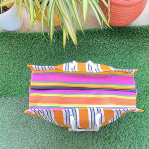 Nylon Recycled Woven PP Eco-Friendly Reusable <b>Shopping</b> <b>Bags</b> Sustainable Striped Design India Bulk Options Polypropylene Plastic - Product Image 1