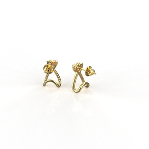 Pendientes de aro de corazón de moissanita de 0,75 quilates de oro de 18K - Product Image 1