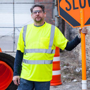 Camisetas de Seguridad Transpirables para Hombre, de Secado Rápido, para Uso en Exteriores, Servicio OEM de Alta Calidad, Ropa de Trabajo de Alta Visibilidad - Product Image 5