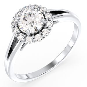 REYES, anillos de compromiso de moissanita de 1,09 quilates de corte brillante redondo para mujer en joyería fina de Plata de Ley 925 - Product Image 5