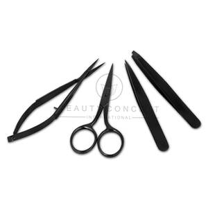 Juego de tijeras y pinzas para el cuidado de las cejas Expert con acabado negro de Plasma, lo mejor para recortar cejas rebeldes, recortar y dar forma - Product Image 6