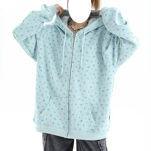 Sweat à capuche zippé brodé sur mesure Style Streetwear de qualité supérieure avec polaire douce et coutures personnalisées - Product Image 6