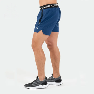 Shorts de sport pour hommes en polyester et nylon, respirants, à séchage rapide, à double couche, avec poche, imprimés sur mesure, grande taille, été, fitness, basketball - Product Image 6