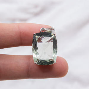 Nouveauté Memoria Jewels : Pendentif en argent sterling 925 massif plaqué or, certifié IGI, avec améthyste verte, fait main, pour femme, idéal pour les soirées - Product Image 3