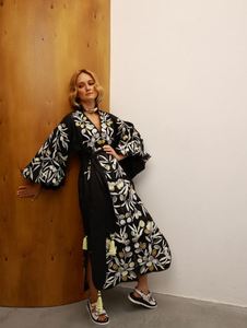 Vestidos bordados ucranianos para mujer más vendidos, Elegante ropa larga, vestido de vacaciones informal para mujer, decoración de botones de cintura Natural - Product Image 4