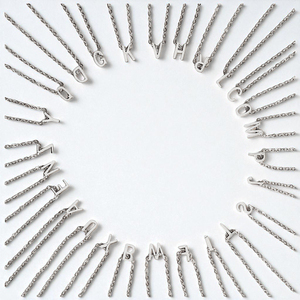 Hip Hop DIY Personnalisé 18K Plaqué Or Argent Sterling 'Q' Lettre Pendentif Collier Moissanite Sans Nickel Sans Plomb En Vrac - Product Image 3