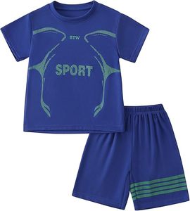 Ropa atlética para niños, conjuntos de pantalones cortos, camiseta de secado rápido de 2 piezas y pantalones cortos de baloncesto, atuendo para correr, gimnasio, deportes - Product Image 6
