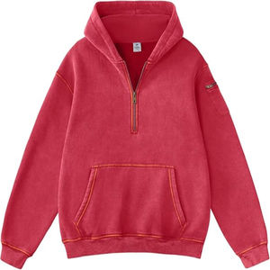 Sudadera con Capucha Unisex Casual de Gran Tamaño para Otoño e Invierno, Cuello con Capucha, 100% Algodón, Tinte Liso, Bolsillo Bordado, Servicio OEM - Product Image 1