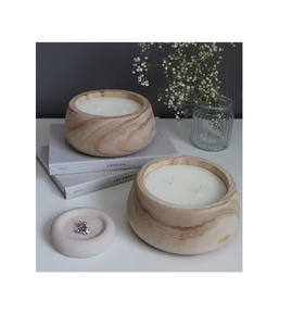 Bol bougeoir à pâte de bois au design élégant Bol à pâte et bougie en bois fabriqué à la main Bol durable en bois naturel - Product Image 1