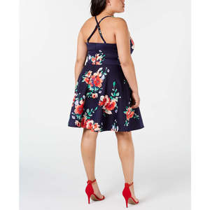 Women's Trendy Floral Fit <b>Flare</b> Dress <b>Sequin</b> Hearts Red XS Size Breathable Casual for Club Day Occasions Customizable OEM ODM - Product Image 2