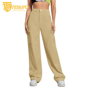 Pantalones cargo de cintura alta para mujer Vaqueros de cintura alta elegantes - Product Image 5