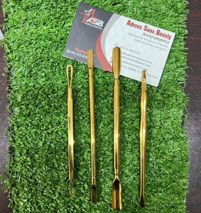 Gold Double Sided Gel Polish Remover Manicure Nail Pusher Wholesale Factory Price Stainless Steel Metal Nail Cuticle Pusher