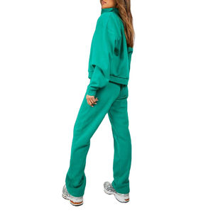 Chándal con logotipo personalizado de alta calidad 2022, conjunto de 2 piezas con hombros caídos, venta al por mayor, precio barato, ropa de entrenamiento para correr, chándales para mujer - Product Image 1