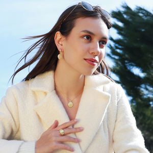 Collier à breloques texturées, Design rond Chic, pendentif, vente en gros, bijoux turcs en argent Sterling 925 - Product Image 4