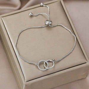 NOVAMART Fine Hallmark Elegant Gold and <b>Silver</b> Link Circle Tennis <b>Bracelet</b> with Diamond Pearl Rhodium Plated Religious <b>Charm</b> Gif - Product Image 2