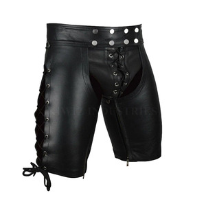 Pantalones cortos de cuero a precio razonable con servicios OEM, último estilo, diseño personalizado, ropa de calle, pantalones cortos de cuero - Product Image 1