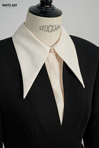 Haute Qualité PHOEBE MINI ROBE Avec Col Vietnam Fabricants Robe Pour Femmes 73% Polyester 17% Rayonne 10% Spandex Best-seller - Product Image 2