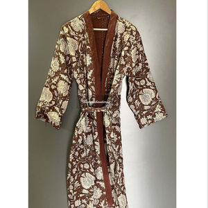 เสื้อแจ็กเก็ตชุดคลุมยาวผ้าฝ้ายของผู้หญิงเสื้อแจ็คเก็ตหนังบุนวมอินเดียระบายอากาศได้ดีอย่างยั่งยืนของขวัญที่สมบูรณ์แบบสำหรับเธอ - Product Image 1