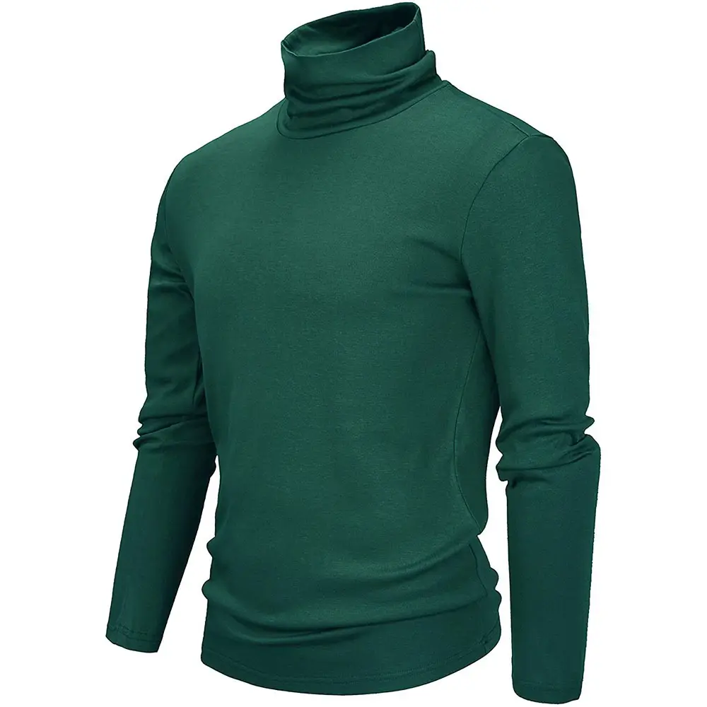 OEM Premium Quality Men's Slim Fit Soft Turtleneck Long Sleeve Pullover Lightweight T-Shirt For Men