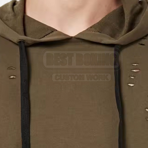 Pakistan Made Hommes Distressed Hoodies 2025 Coton mélangé Prix de vente entier Sweats à capuche en détresse de haute qualité - Product Image 5