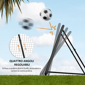 HOMCOM Rebondisseur extérieur pliable et réglable pour football, baseball et volley-ball, 128x118x108-120 cm, noir - Product Image 5