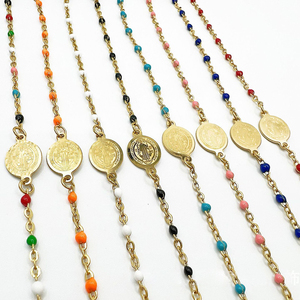 Stainless Steel Beaded Rosary Bracelet with Gold Plating - Product Image 4