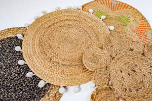 Mantel Individual de Yute Trenzado de 40 x 40 cm, Ecológico, para Mesa de Comedor, Venta al por Mayor, Exportación, Natural - Product Image 6