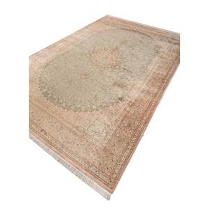 Alfombras de Seda Anudadas a Mano Gulmarg, Grandes, Rojas y Naranjas, con Diseño de Medallón Rectangular y Patrones de Rompecabezas para el Hogar, Pae-6219, para Sala de Estar y Pasillo - Product Image 2