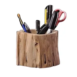 Top Selling Wood Desktop Organizer Wooden Pen Holder For Home Office School Wooden Pen Container In Best Price