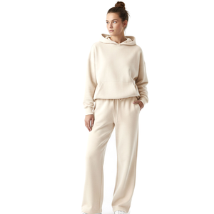 Wholesale <b>Cheap</b> Price Stylish Winter Solid Street 2 Piece Set Custom Printed Hooded Casual Tracksuit Women Regular Fit Polyester - Product Image 3