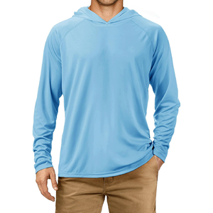 Camisas de Pesca Antibacterianas con Protección Solar UV UPF 50+ 100% Poliéster para Hombre, Manga Larga, Sudadera con Capucha para Senderismo y Correr al Aire Libre - Product Image 2